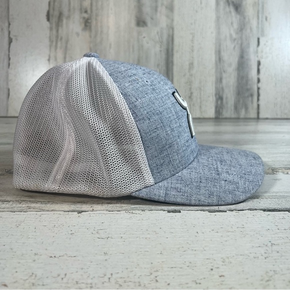 HOOEY Cayman Signature Logo Flexfit Hat Blue Mesh Trucker Cap Blue Size Large/XL - Picture 2 of 6